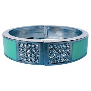 Mint Green and CZ Hinge Bangle